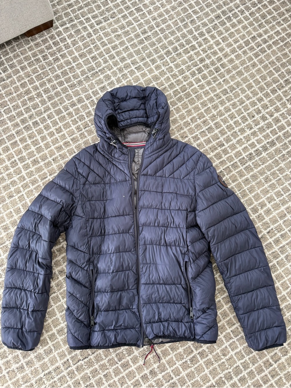 Men's Napapijri Lightweight Hooded Jacket - Navy